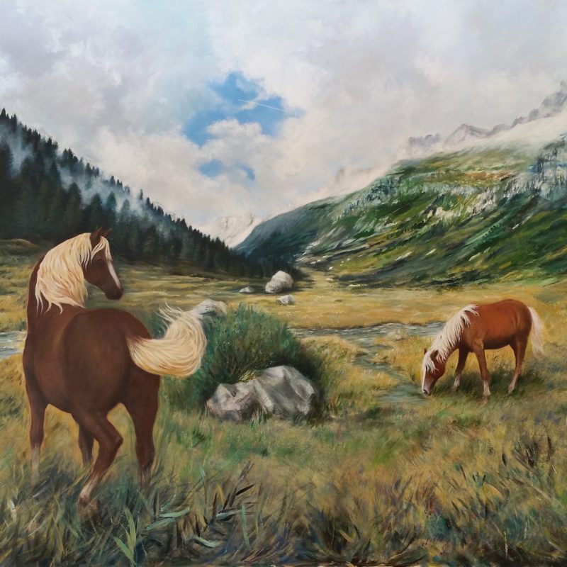 Tecnica mista su tela ( acrilici, pastelli ad olio, olio e matite colorate ) cm 100 x 140